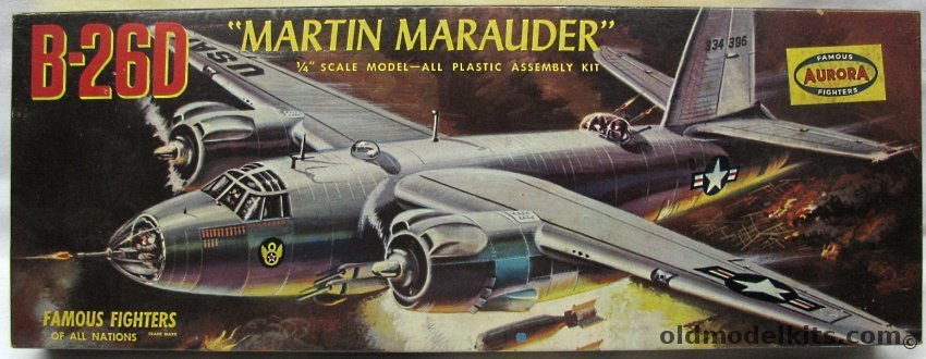 Aurora 1/46 Martin B-26D Marauder - Famous Fighters Of All Nations Issue, 371-259 plastic model kit